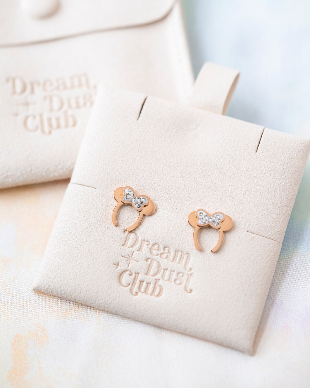 Bow Headband Earrings - 18K Rose Gold Plated