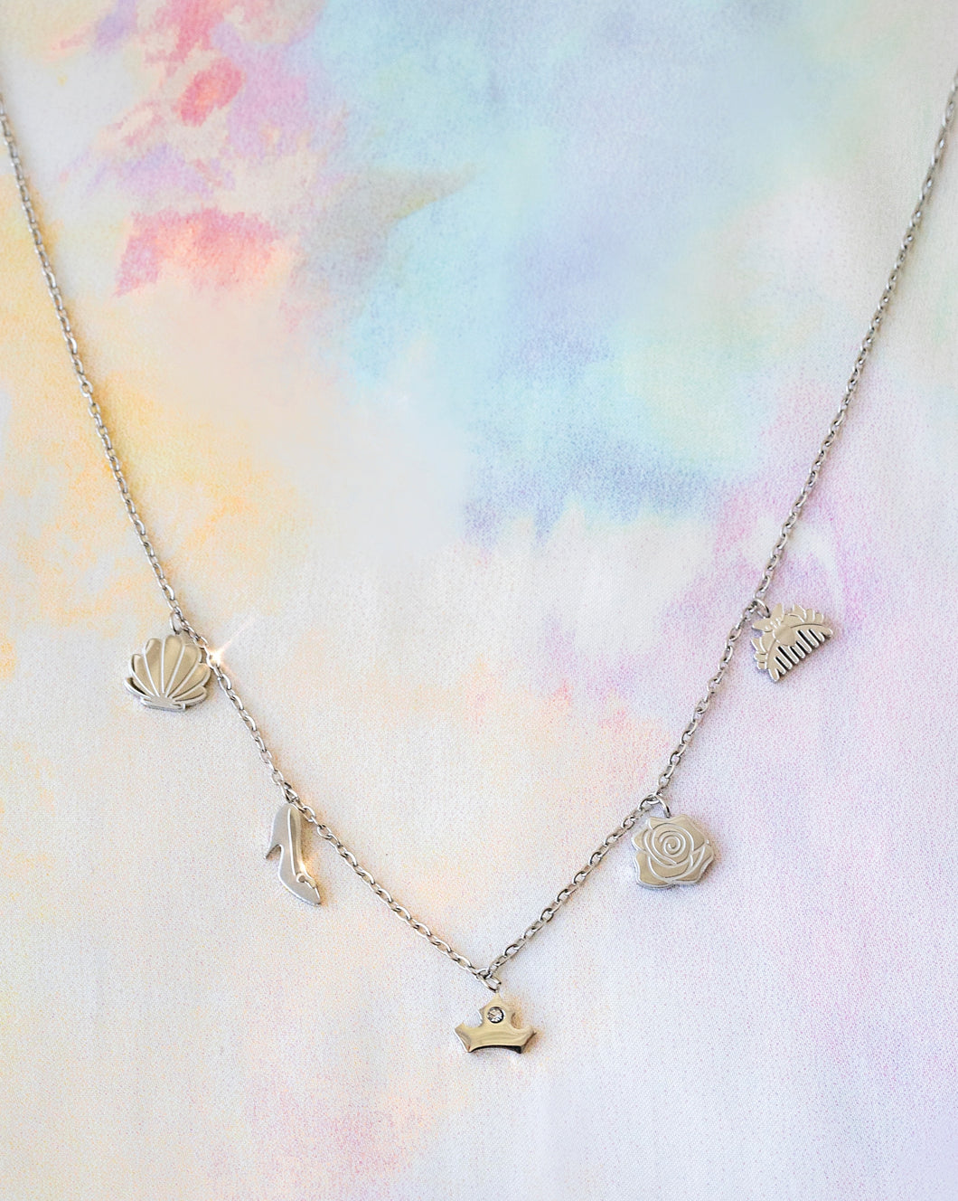 Princess Charm Necklace - Silver
